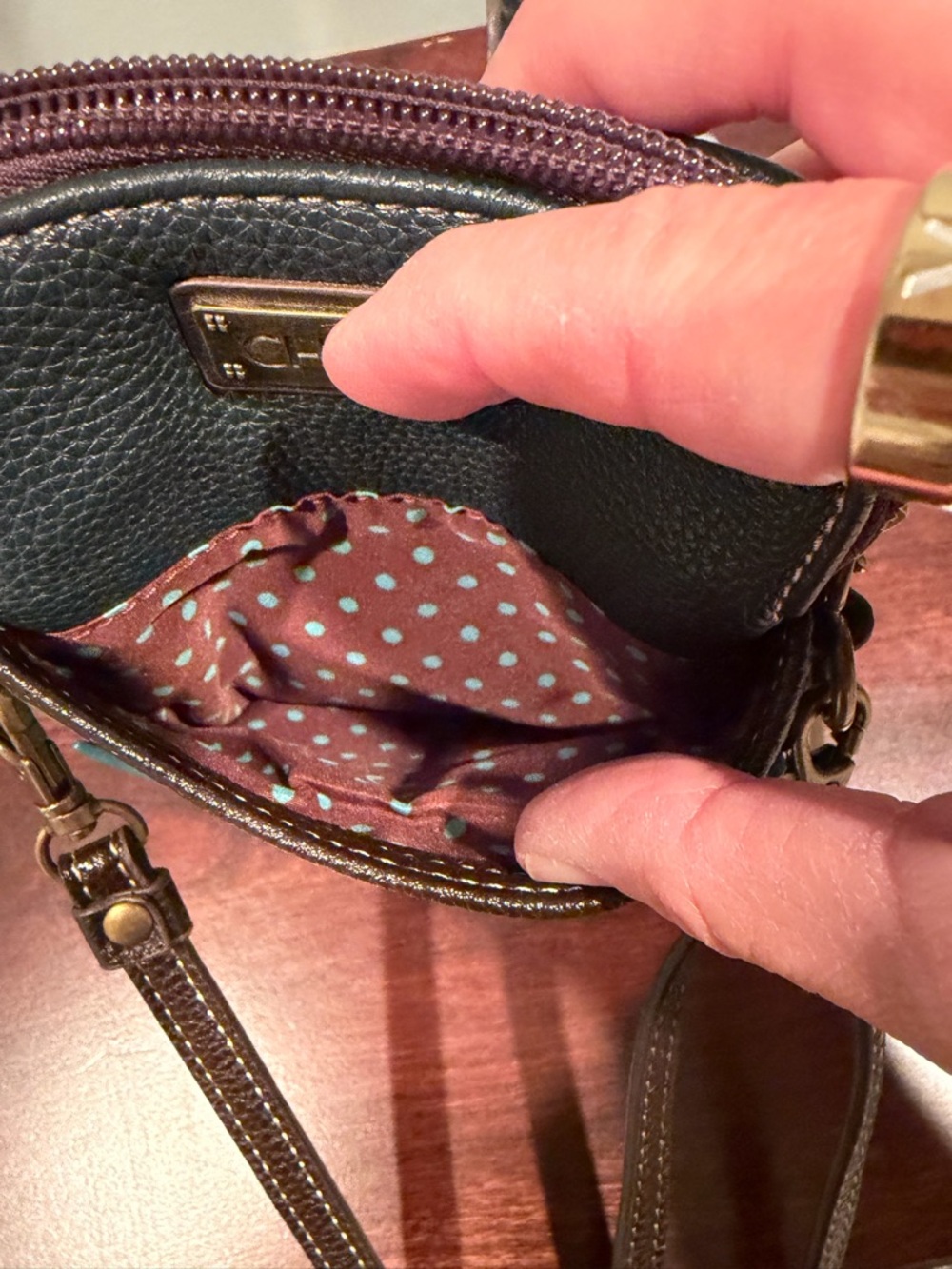 Chala Green Crossbody Bag with Blue Whale Tail Accent - Picture 5 of 7